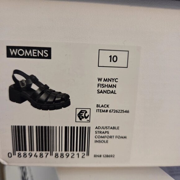 Madden NYC NWT Black Fisherman Sandals Adjustable Straps Foam Insole Size 10 - Picture 10 of 10